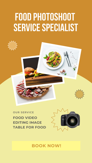 Plantilla de diseño de Food Photoshoot Specialist Services Ad Instagram Story 