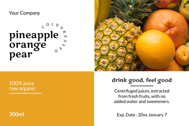 Designvorlage Multifruit Organic Juice für Label