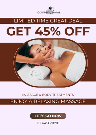 Discount on Relaxing Facial Massage Flayer Design Template