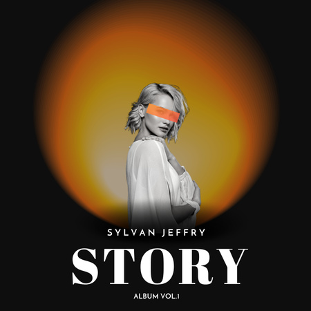 Template di design Copertina dell'album Storia con donna Album Cover