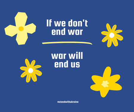 Plantilla de diseño de si no acabamos con la guerra, la guerra acabará con nosotros Facebook 