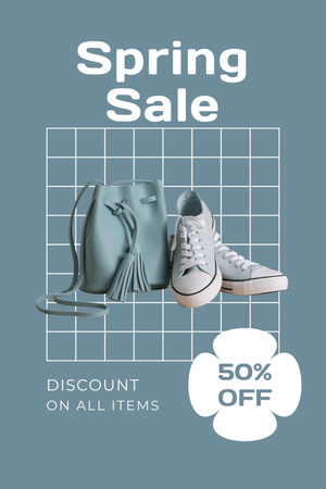 Platilla de diseño Discount on Shoes and Accessories for Valentine's Day Pinterest