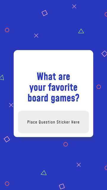 Favorite Board Games question on blue Instagram Storyデザインテンプレート