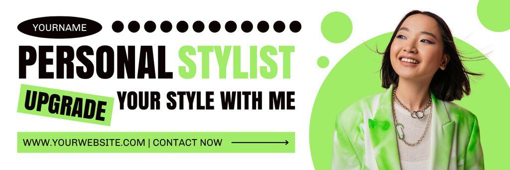 Template di design Upgrade Your Look with Fashion Stylist Twitter