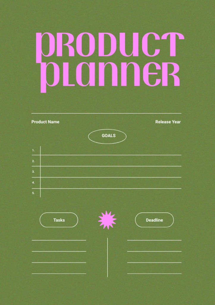 Plantilla de diseño de Product Planning with Tasks and Deadlines Schedule Planner 