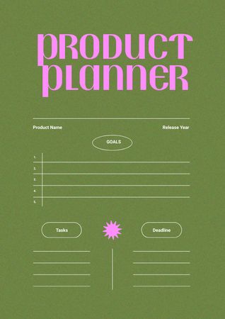 Product Planning with Tasks and Deadlines Schedule Planner Design Template