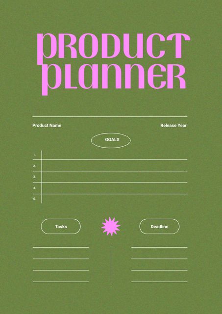 Product Planning with Tasks and Deadlines Schedule Planner Design Template