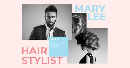 Designvorlage Hairstylist Offer with Stylish People für Facebook AD