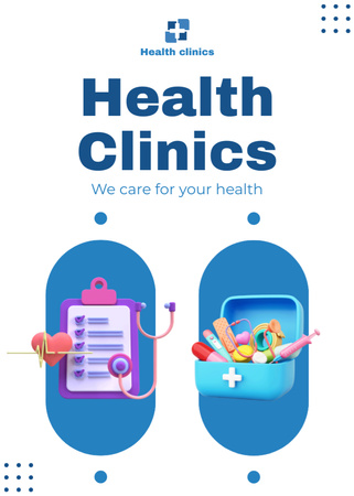 Healthcare Clinics hirdetése Flayer tervezősablon