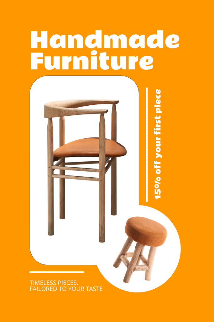Comfortable and Stylish Handmade Furniture Offer Pinterest Πρότυπο σχεδίασης