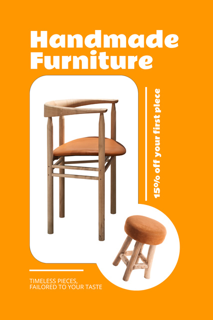 Designvorlage Comfortable and Stylish Handmade Furniture Offer für Pinterest