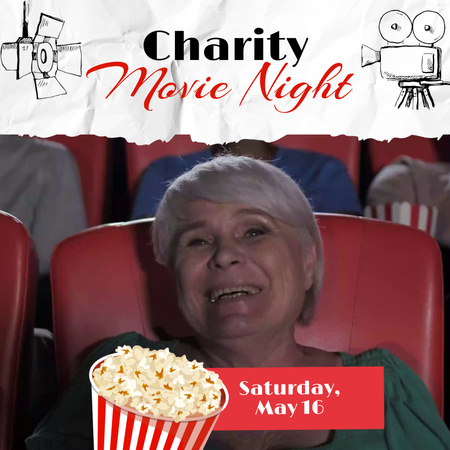 Age-friendly Charity Movie Night Animated Post Design Template