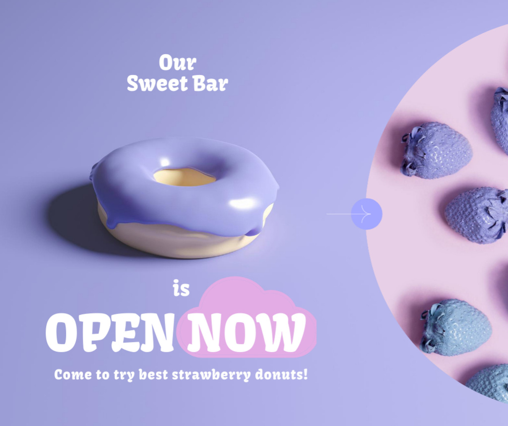 Sweets Store Opening Announcement Facebook Modelo de Design