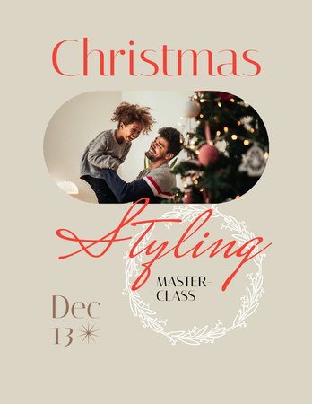 Christmas Holiday Styling Masterclass Ad Flyer 8.5x11in Design Template