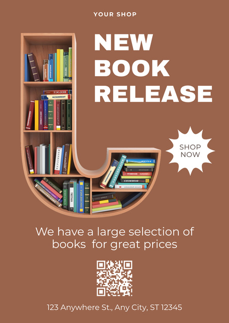 Release of New Book Poster – шаблон для дизайна
