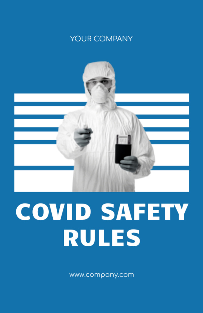 Announcement of Safety Rules During Covid Pandemic Flyer 5.5x8.5in Design Template