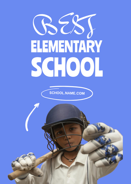 Best Elementary School with Sports Classes And Baseball Postcard 5x7in Vertical Tasarım Şablonu