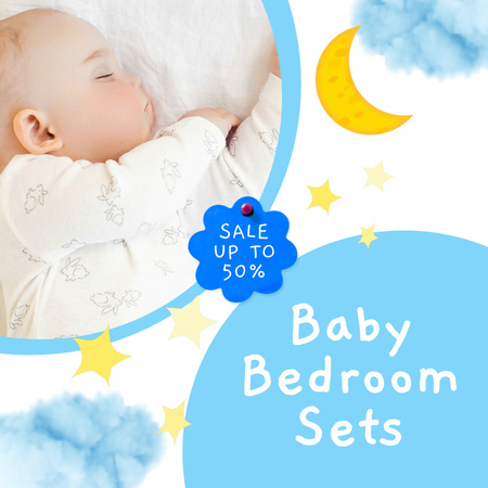 High Quality Baby Bedroom Sets Sale Offer Animated Post Design Template