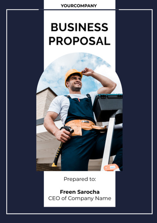 Talonparannus Tummansininen Business Proposal Design Template
