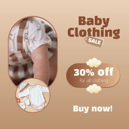 High Quality Baby Clothing At Reduced Price Animated Post Design Template