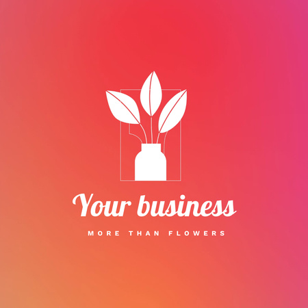 Plants In Vases In Gradient Promotion Animated Logo Design Template