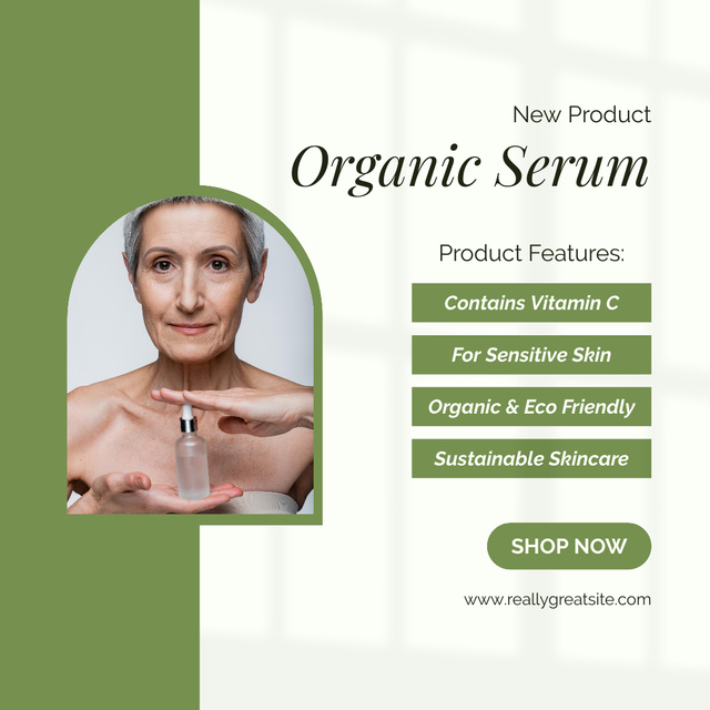 Ontwerpsjabloon van Instagram van Organic Serum For Elderly With Discount