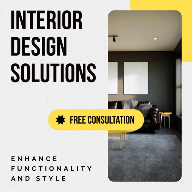 Functional Interior Design Solutions With Consultation Animated Post Design Template