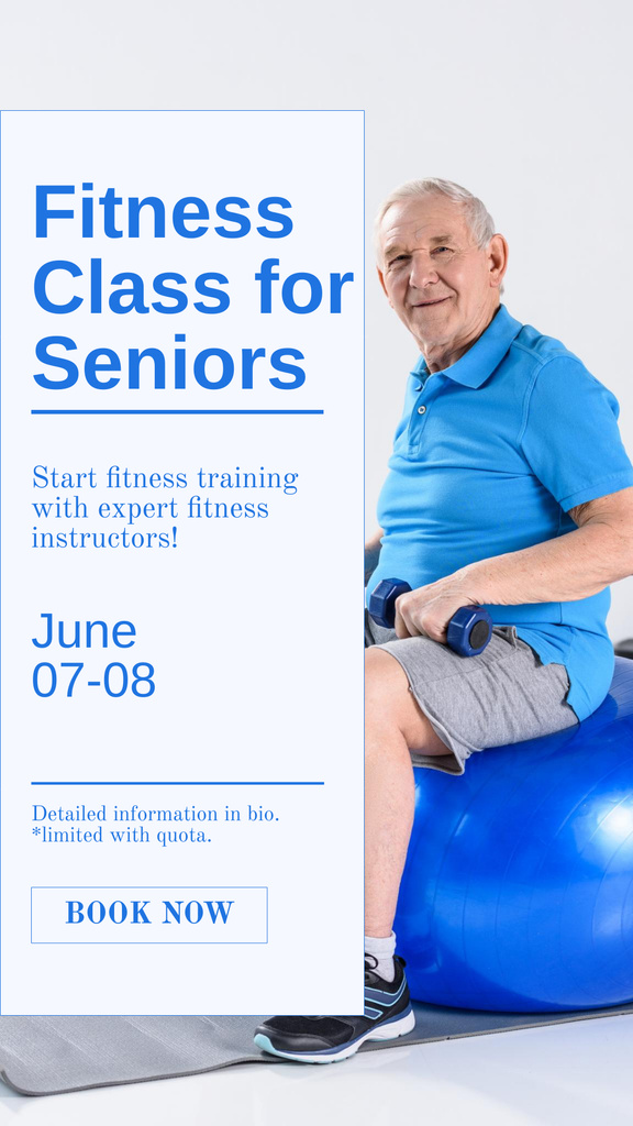 Designvorlage Fitness Classes For Seniors Announcement für Instagram Story