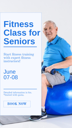 Ontwerpsjabloon van Instagram Story van Fitness Classes For Seniors Announcement