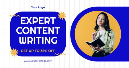 Advanced Level Content Writing At Discounted Rates Offer Facebook AD Design Template