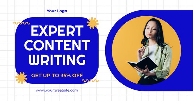 Advanced Level Content Writing At Discounted Rates Offer Facebook AD – шаблон для дизайна