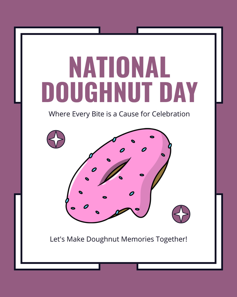 Ontwerpsjabloon van Instagram Post Vertical van Promo of National Doughnut Day