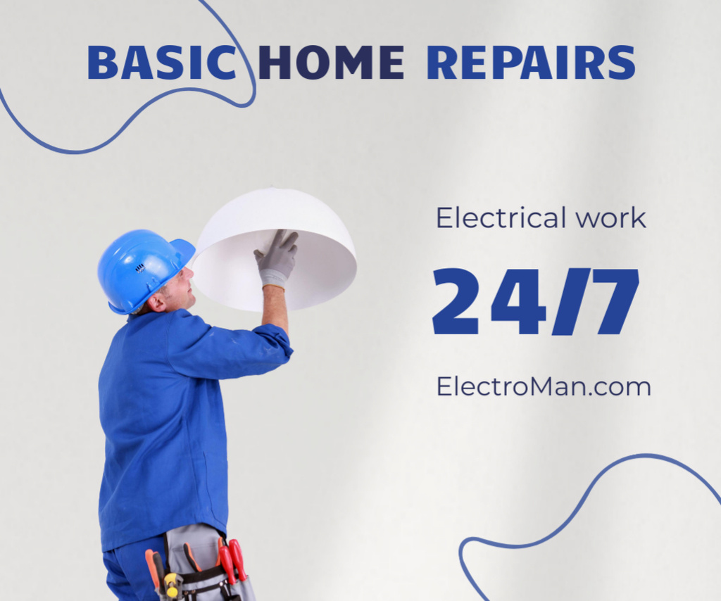 Basic Home Repair Services Offer Medium Rectangle Tasarım Şablonu