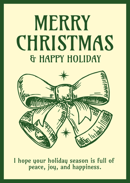 Christmas Wishes with Festive Bells Poster Tasarım Şablonu