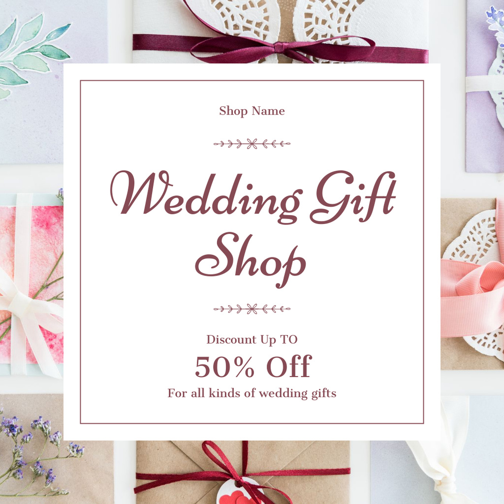 Plantilla de diseño de Wedding Gift Shop Offer Instagram 
