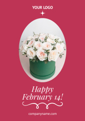 Valentine's Day Greeting with Tender Roses Bouquet in Box