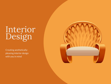 Orange Illustrated Project of Interior Design Presentation Design Template