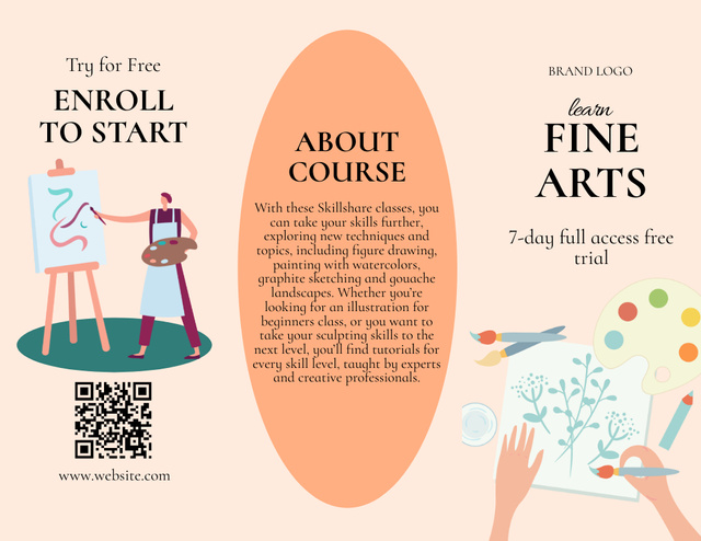 Fine Art Course Announcement with Artist Brochure 8.5x11in Πρότυπο σχεδίασης