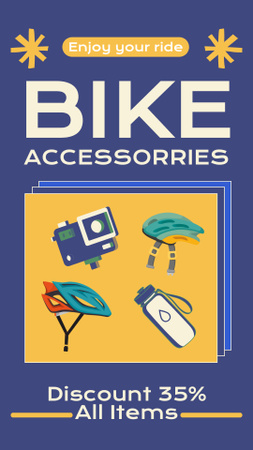 Diverse Selection of Bicycle Accessories Instagram Story Design Template