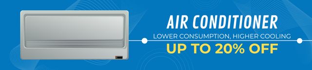 Air Conditioner for Household Blue Ebay Store Billboard Design Template