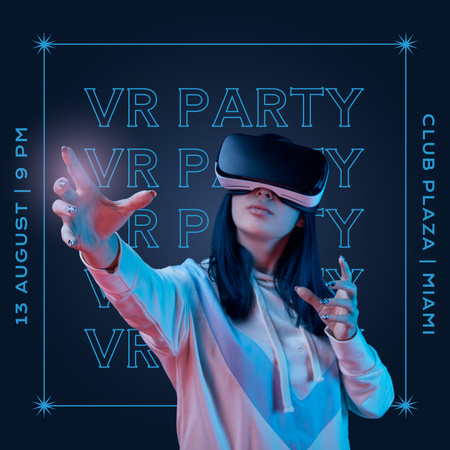 Virtual Reality Party Invitation  Instagram Design Template