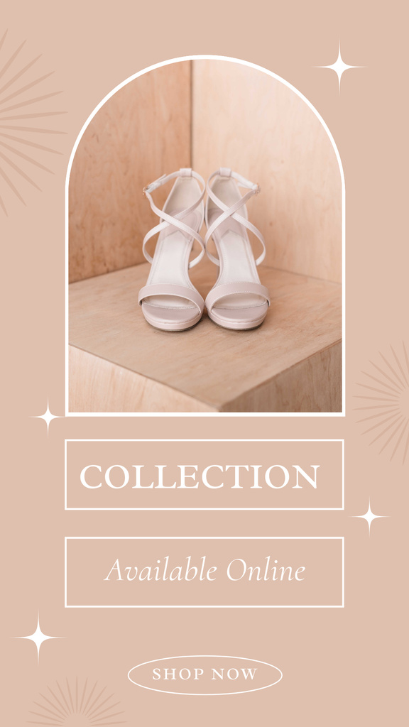 Template di design Female Fashionable Shoes on Beige Instagram Story