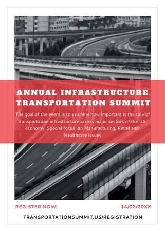 Annual infrastructure transportation summit Invitation tervezősablon