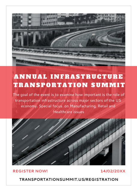 Platilla de diseño Annual Infrastructure Transportation Summit Invitation