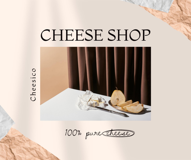 Cheese Tasting Announcement with Pears Facebook Design Template