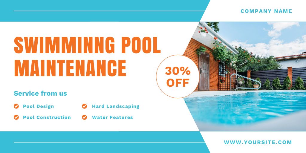 Discounts on Outdoor Swimming Pool Maintenance Twitterデザインテンプレート
