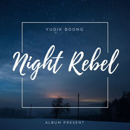 Modèle de visuel Beautiful Winter Night Landscape - Album Cover
