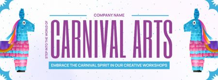 Artes carnavalescas e oficinas com fantasias Facebook cover Modelo de Design