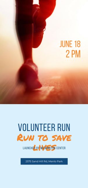 Running for Saving Lives Announcement Flyer DIN Large Design Template