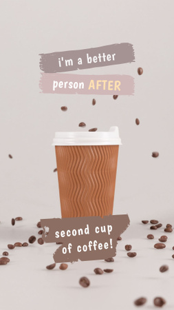Ontwerpsjabloon van Instagram Story van Aromatic Coffee in Cup